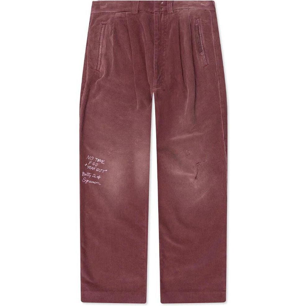 Paly Hollywood Synanon Corduroy Pleated Pants Burgundy