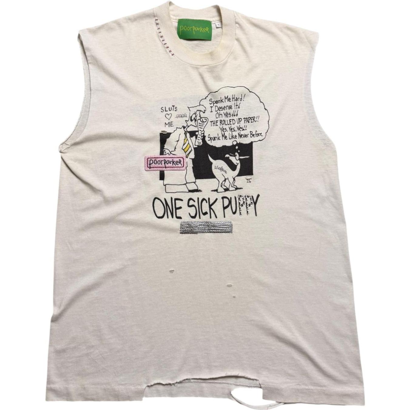 Poor Parker Vintage One Sick Puppy One of One Cut-Off T-Shirt
