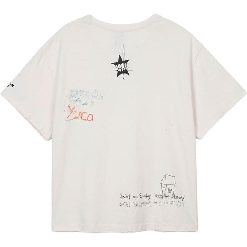 Protocol Index Hand Drawing Washed T-Shirt Cream