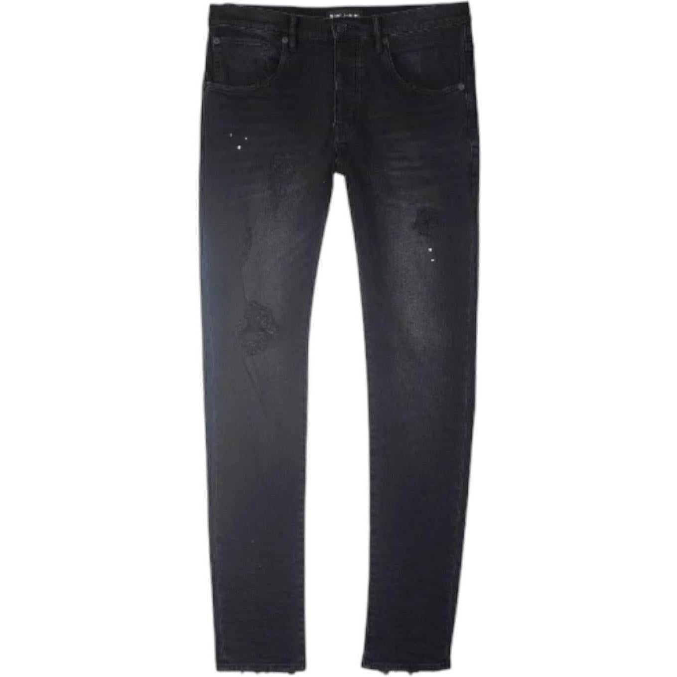 Purple Brand Resin Repair Mid Rise Slim Jean Black