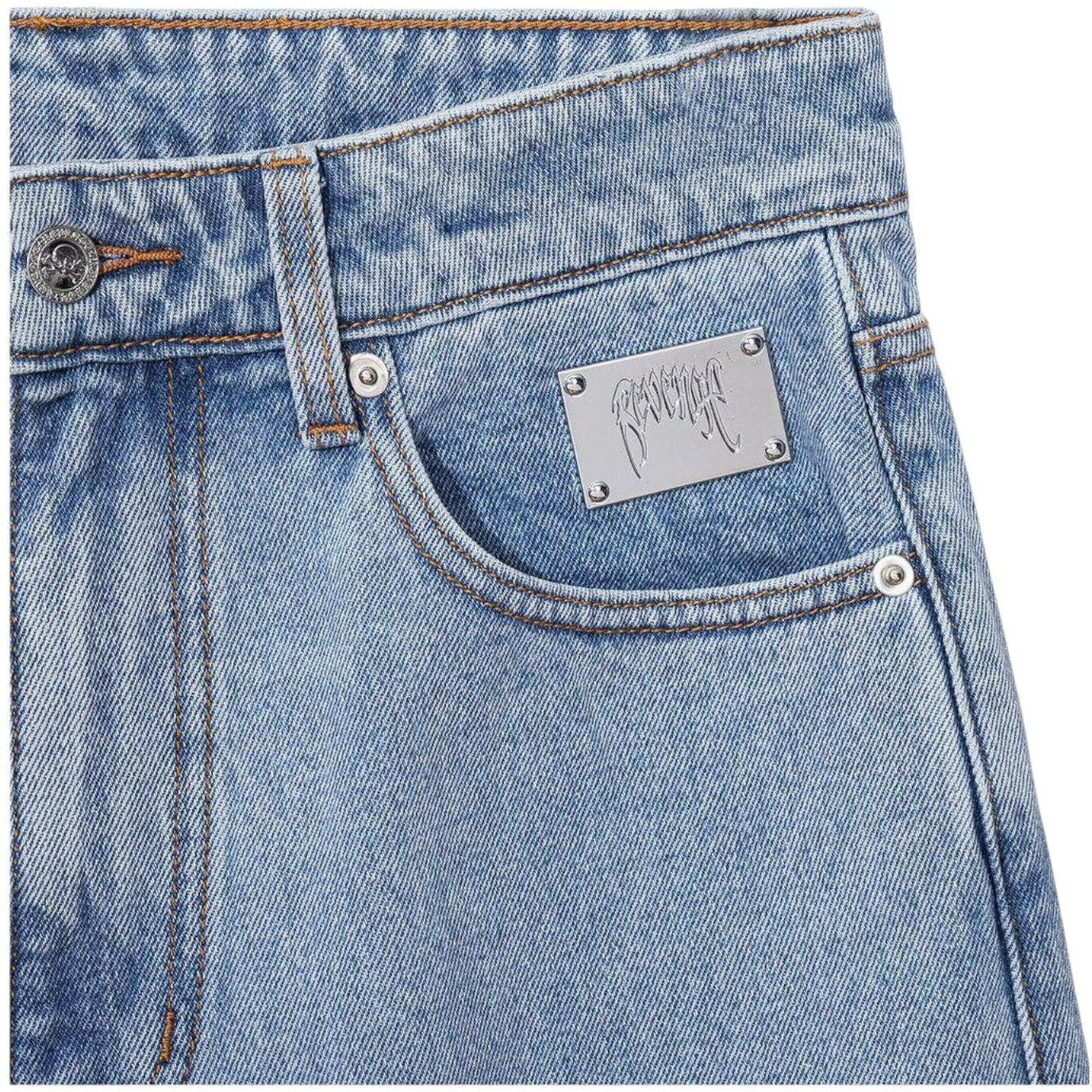 Revenge Skull Patch Denim Jeans Indigo