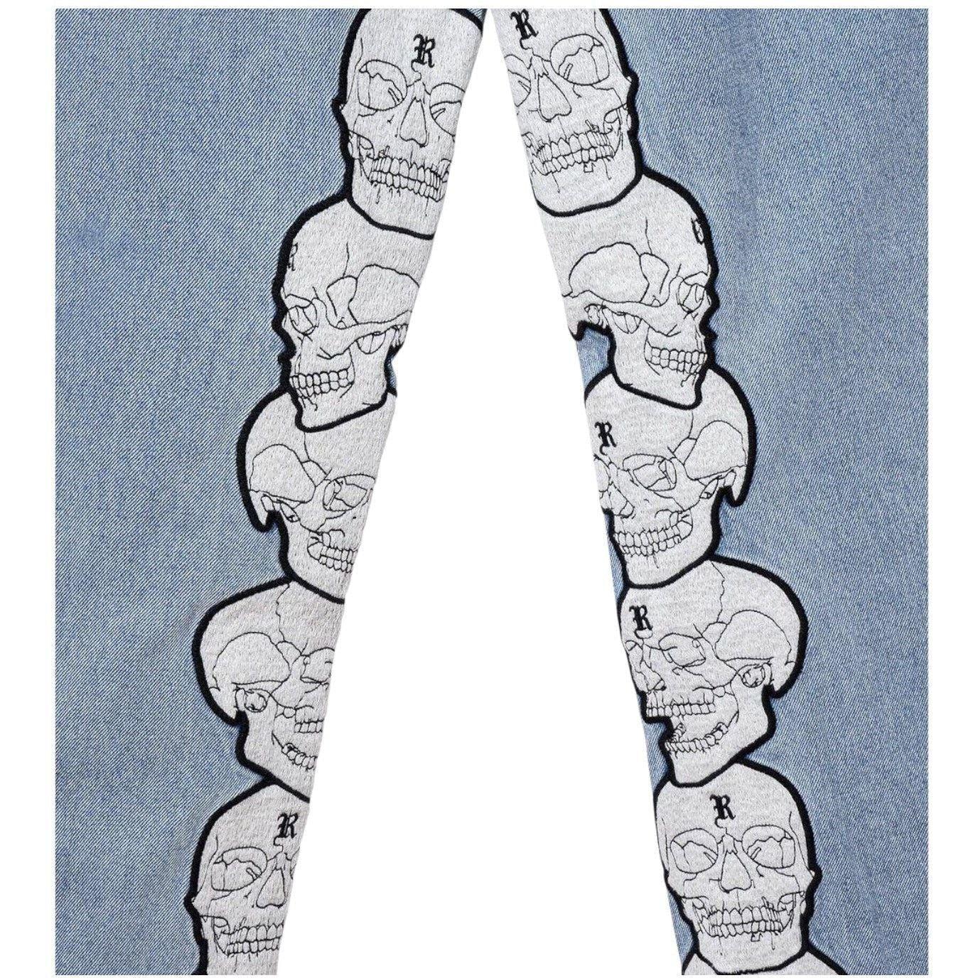 Revenge Skull Patch Denim Jeans Indigo
