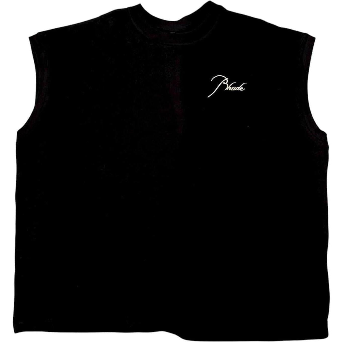 Rhude Classique Cuttoff Sleeve Top Black