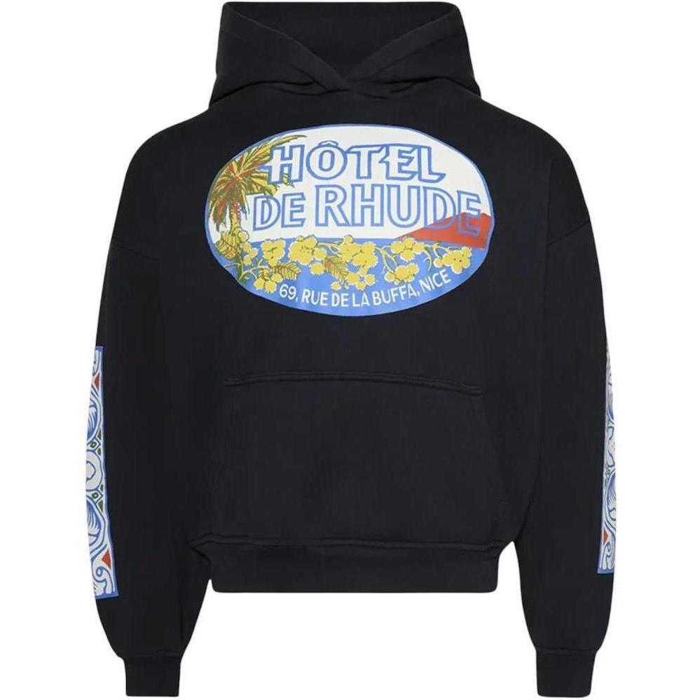 Rhude Hotel Hoodie Vintage Black