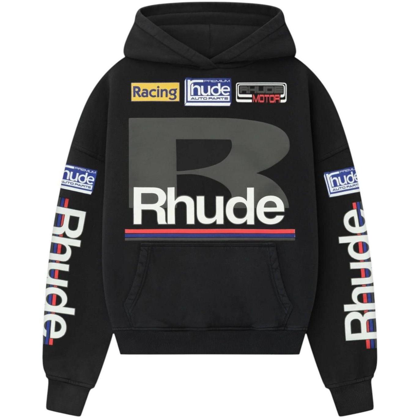 Rhude Petrol Patch Hoodie Black