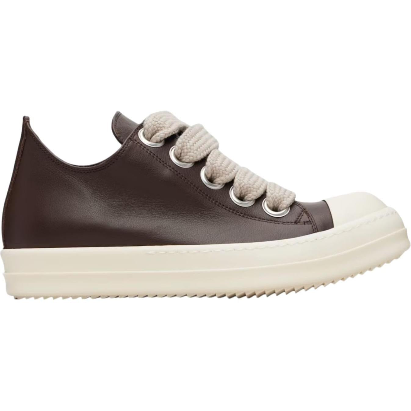 Rick Owens Brown Temple Jumbolace Low Sneakers