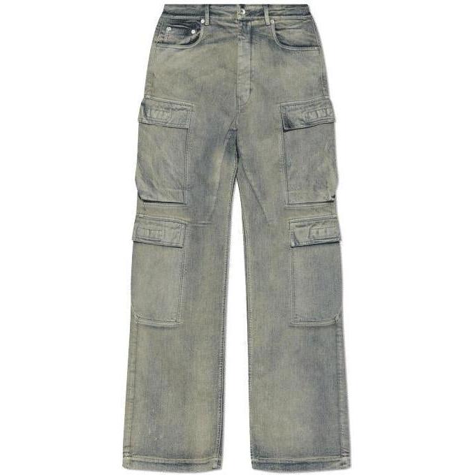Rick Owens DRKSHDW Double Cargo Jeans Blue Faded Wash