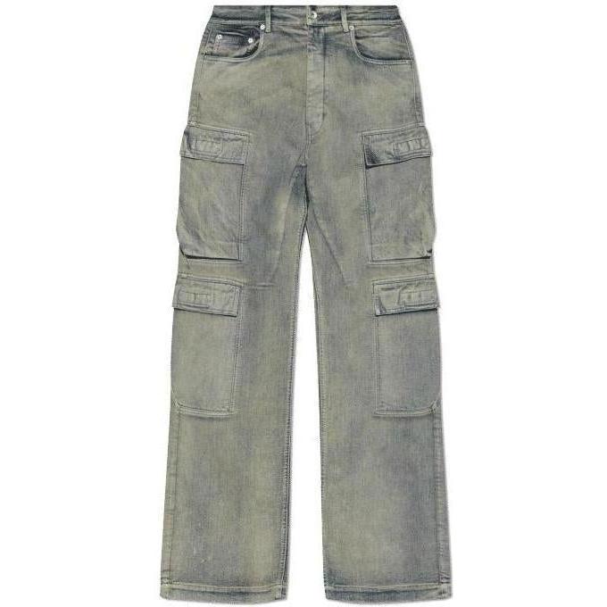 Rick Owens DRKSHDW Double Cargo Jeans Blue Faded Wash