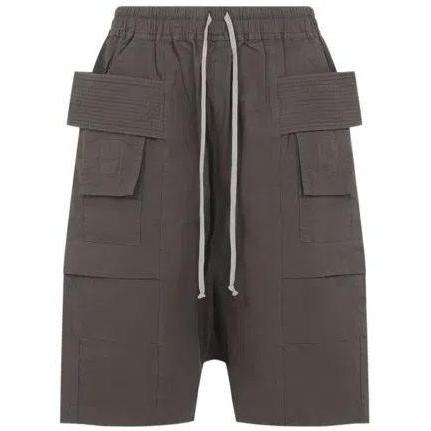Rick Owens DRKSHDW Straight-Leg Brushed Drawstring Cargo Shorts Dak Dust
