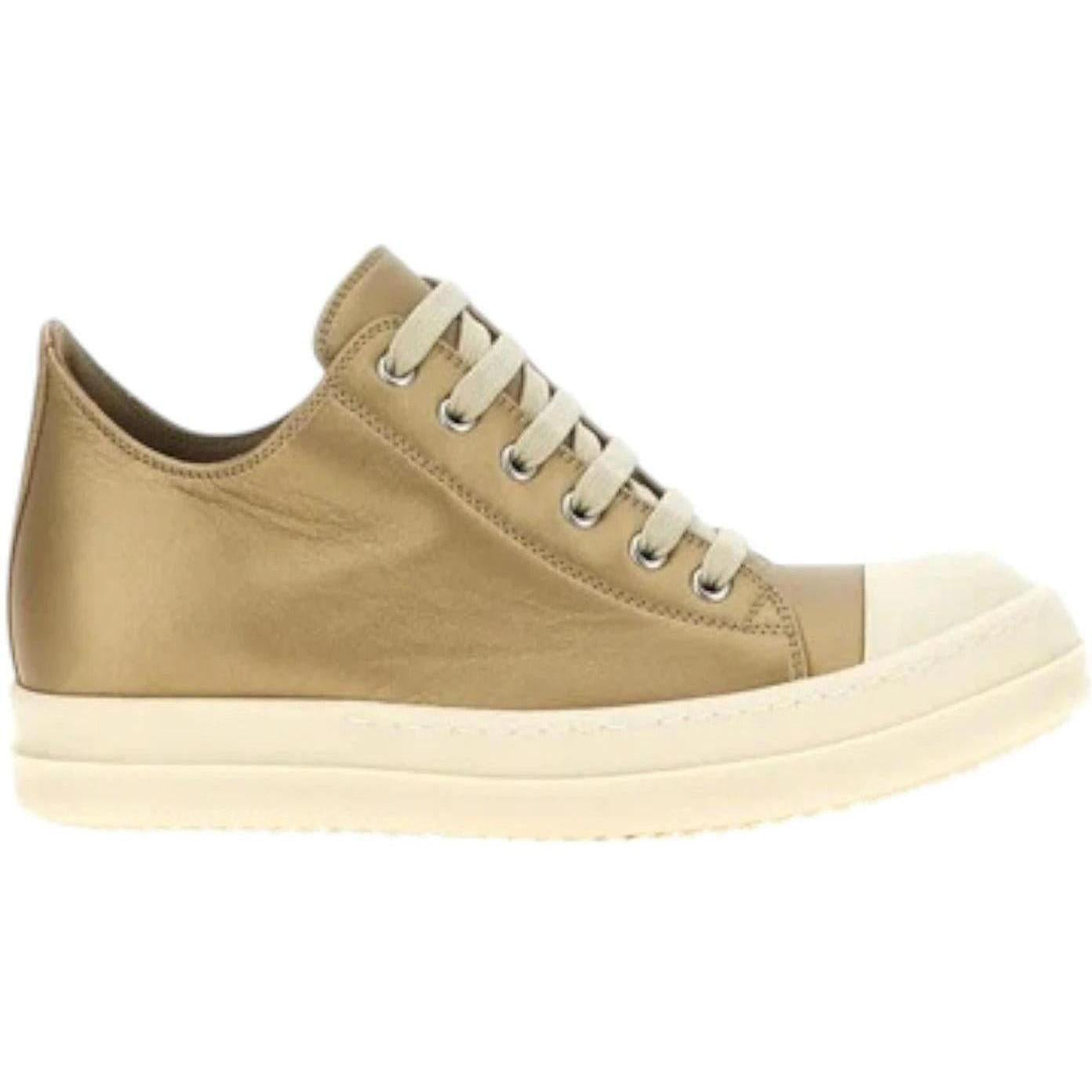 Rick Owens Mainline Metallic Ramone Low Gold Milk
