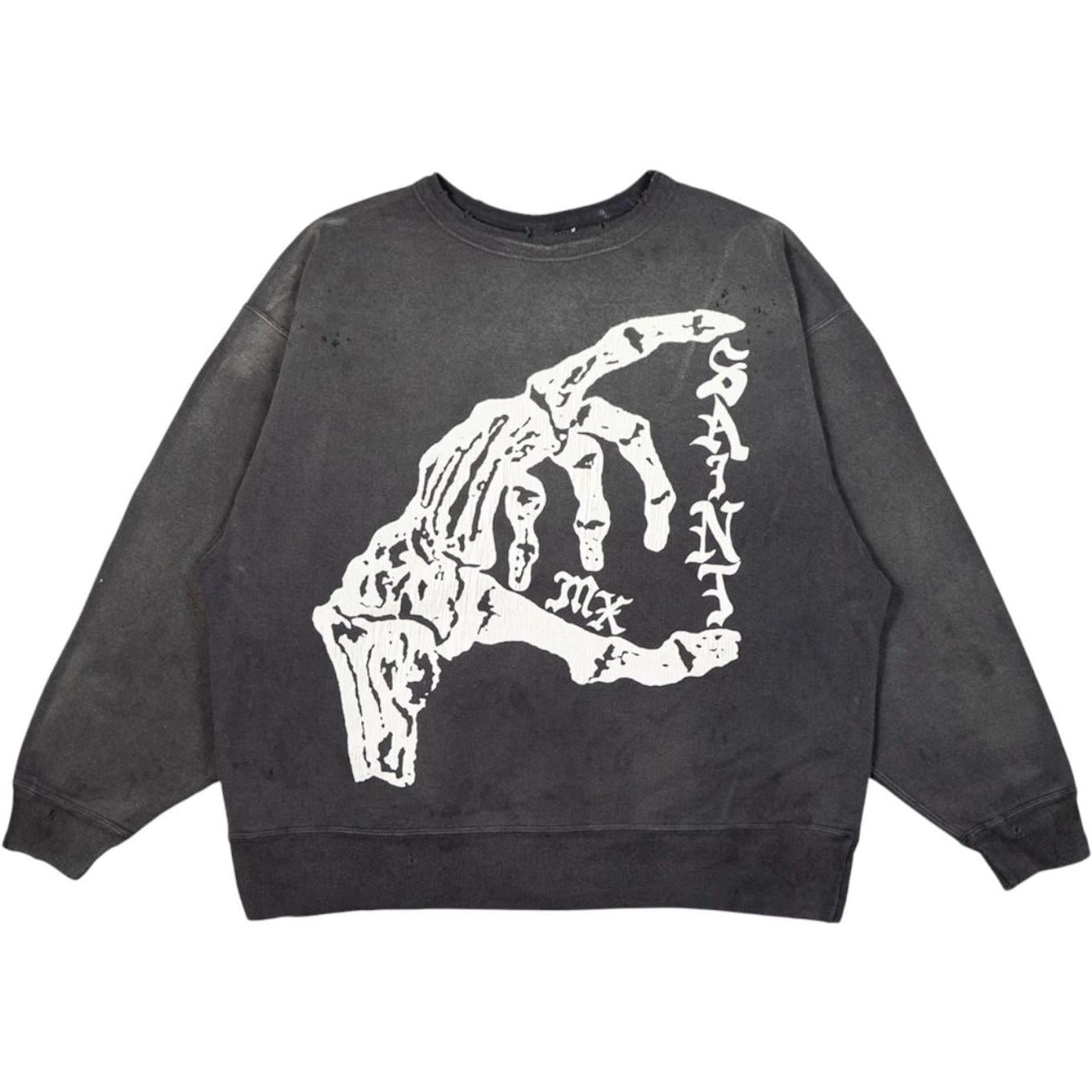 Saint Michael Bone Saint Crewneck Sweatshirt Black