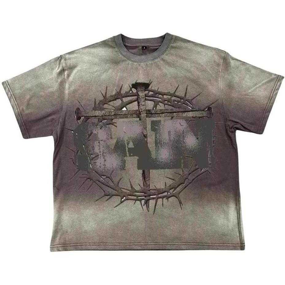 Saint Vanity Cross T-Shirt Grey