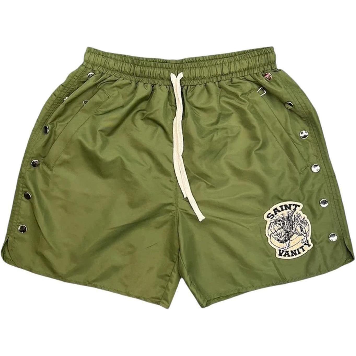 Saint Vanity Nylon Shorts Olive Green