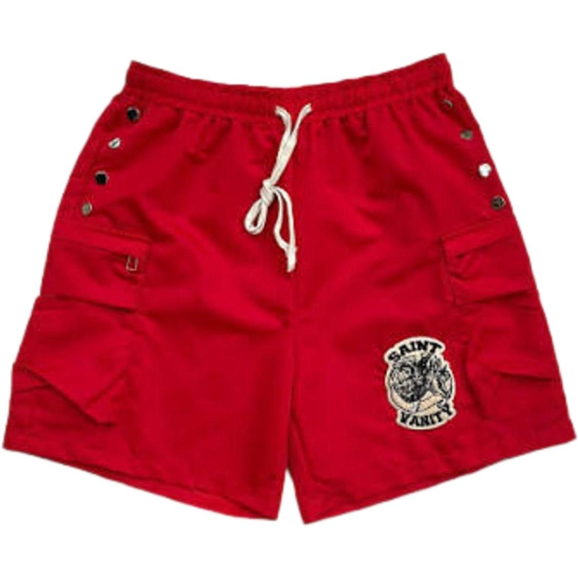 Saint Vanity Nylon Shorts Red