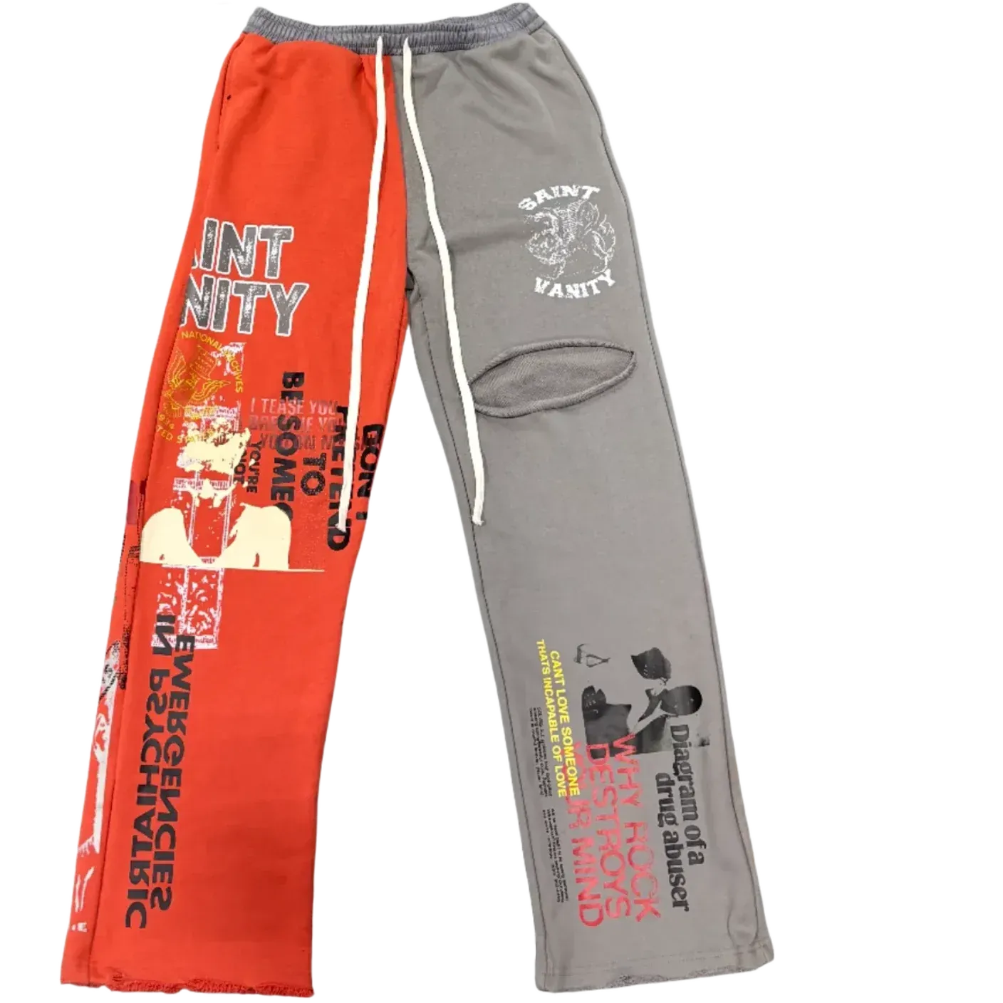 Saint Vanity What The Saint Sweatpants Grey Orange