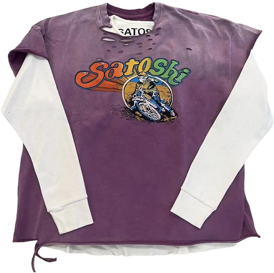 Satoshi Nakamoto 1977 Dirtbike Thermal T-Shirt Washed Purple