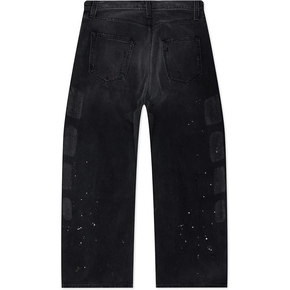 Satoshi Nakamoto Baggy Moto Jeans Washed Black