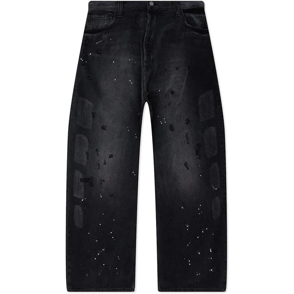 Satoshi Nakamoto Baggy Moto Jeans Washed Black