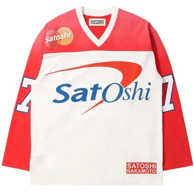 Satoshi Nakamoto Bank of Satoshi Jersey White Red