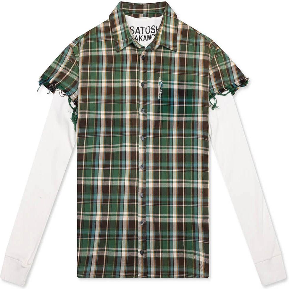 Satoshi Nakamoto Bender Cut Off Flannel Green Plaid