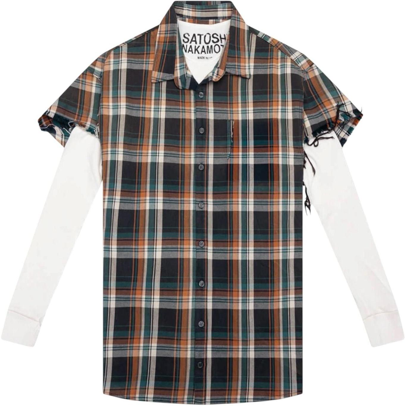 Satoshi Nakamoto Bender Cut Off Flannel Orange Plaid