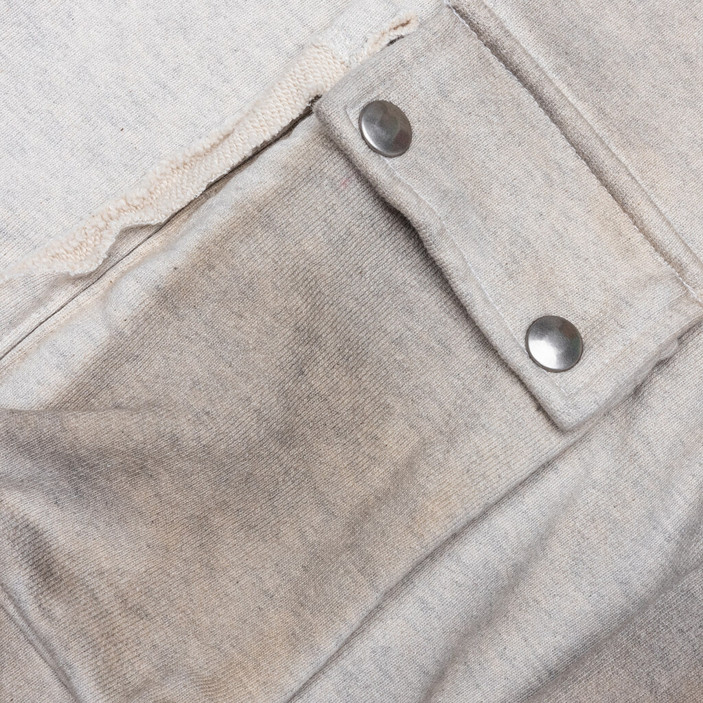 Satoshi Nakamoto Cargo Hoodie Dirty White