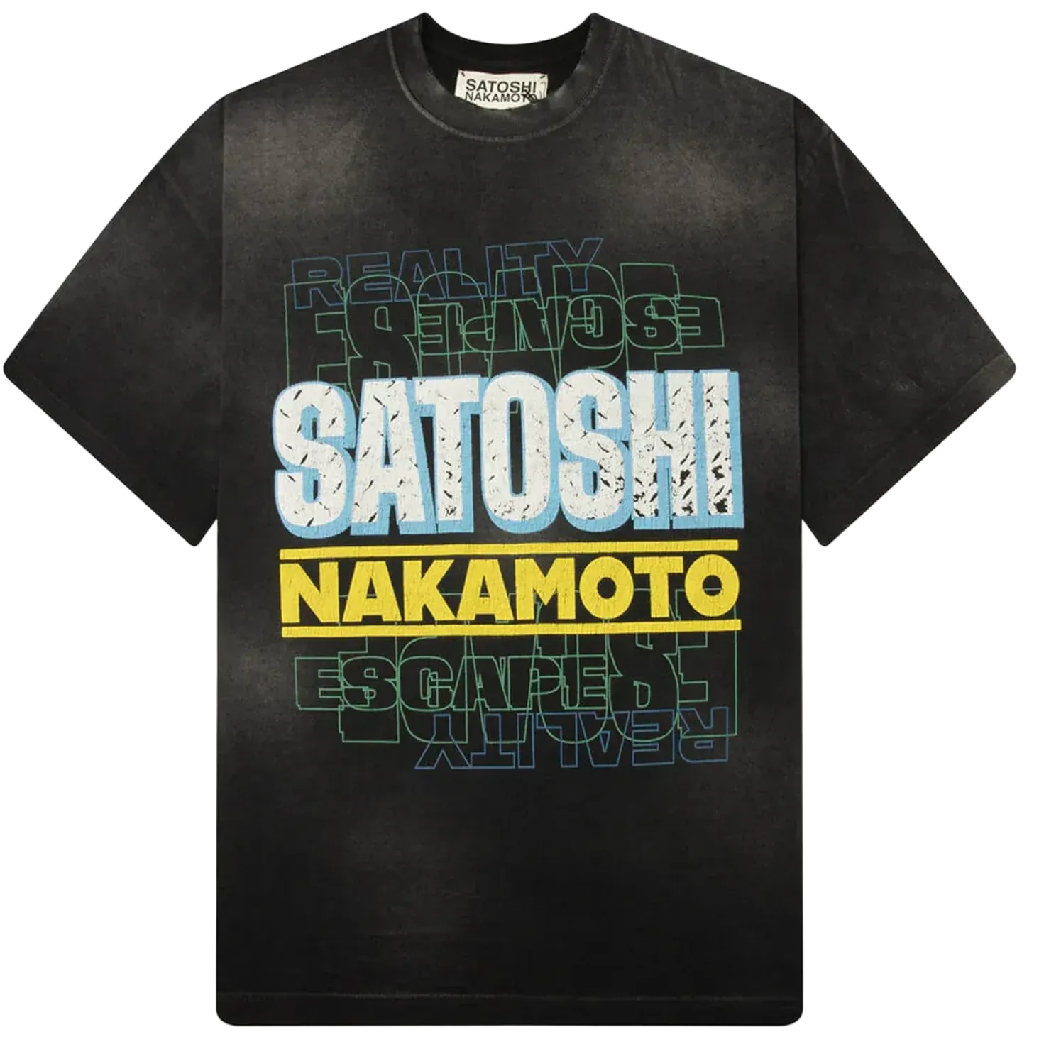 Satoshi Nakamoto Escape Reality T-Shirt Washed Black