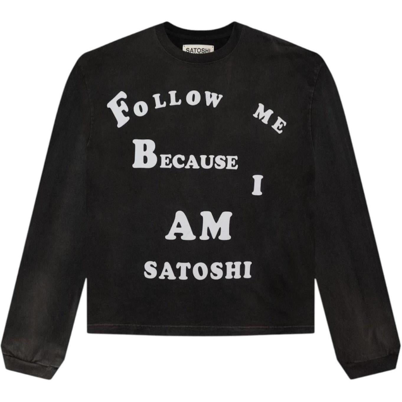 Satoshi Nakamoto Follow Me Longsleeve T-Shirt Black
