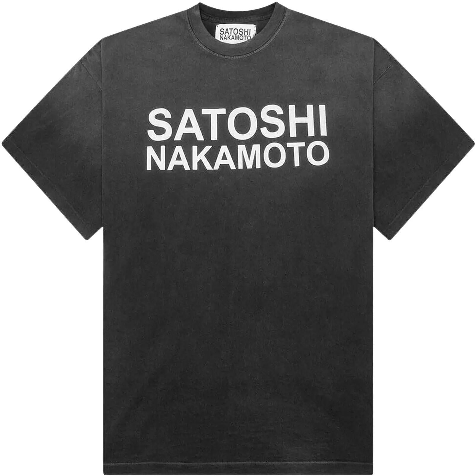 Satoshi Nakamoto Stencil T-Shirt Black