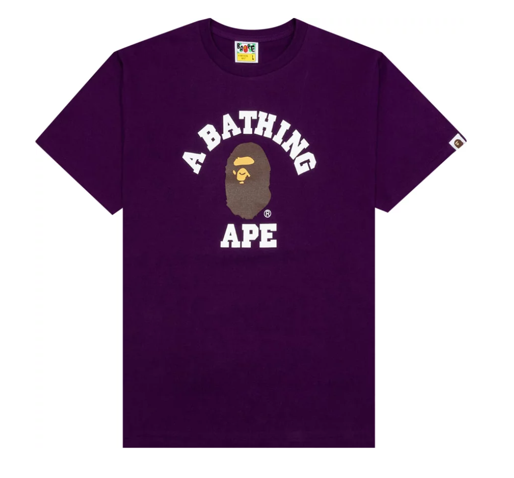 Bathing ape purple shirt deals