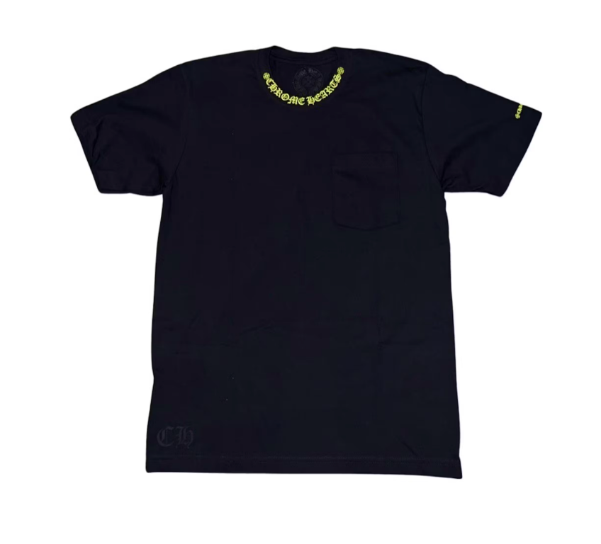 Chrome Hearts Neck Logo T-Shirt Black Yellow