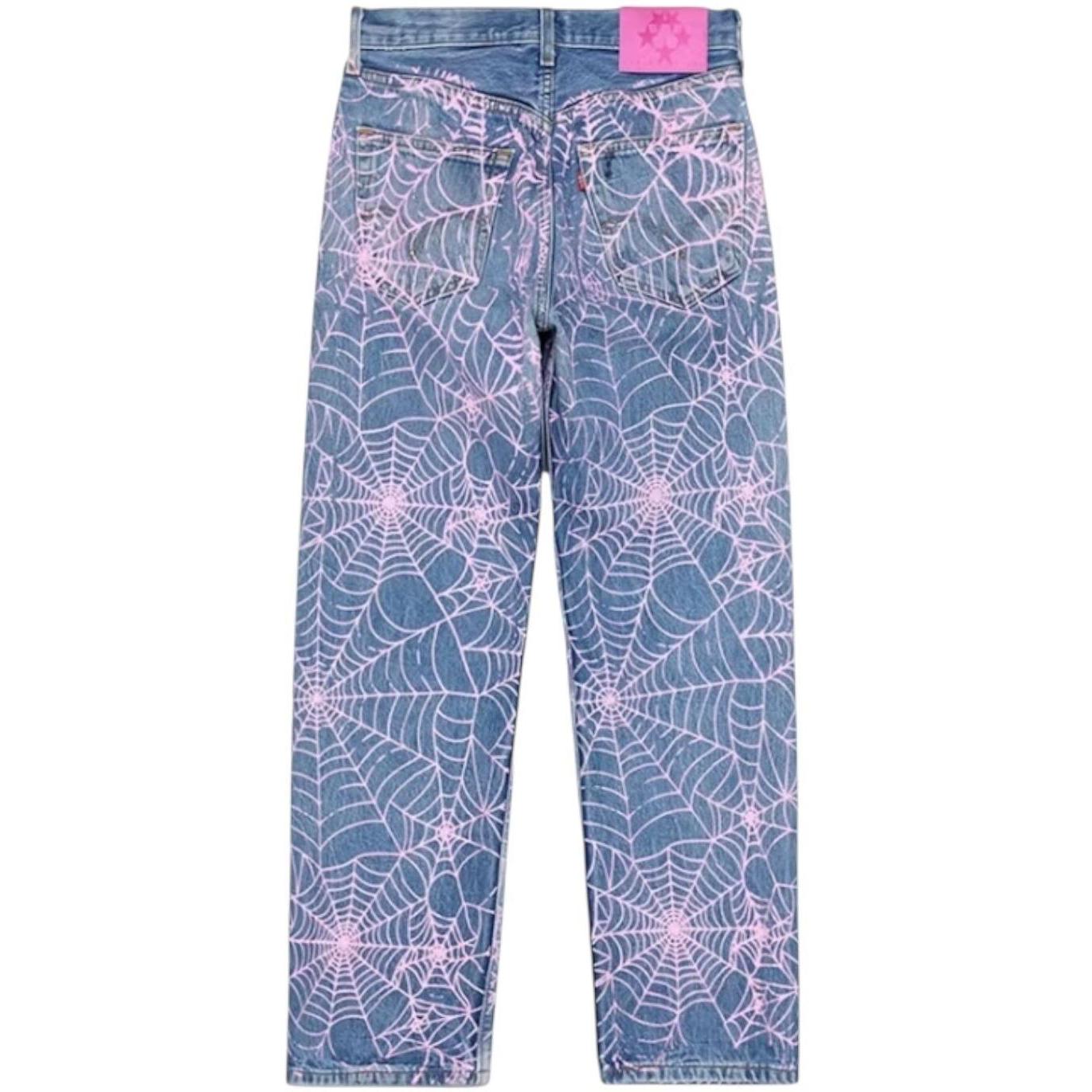 Sp5der AOP Vintage 501 Denim Pink Web