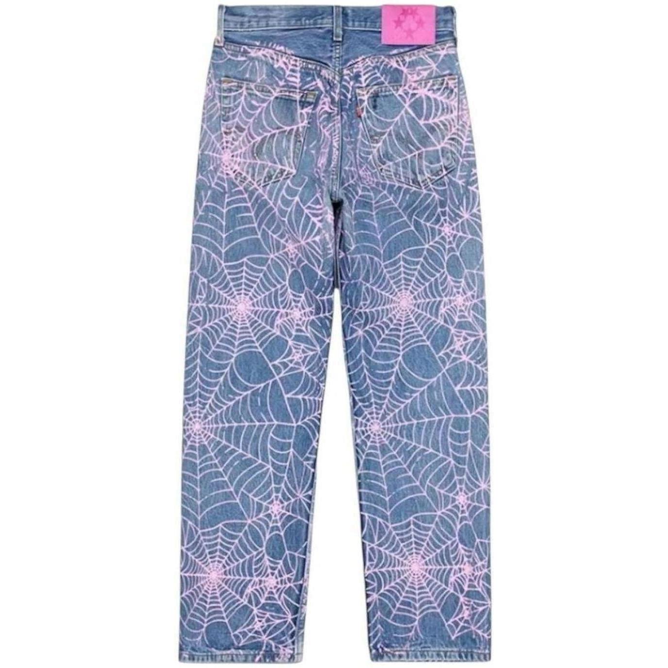 Sp5der AOP Vintage 501 Denim Pink Web