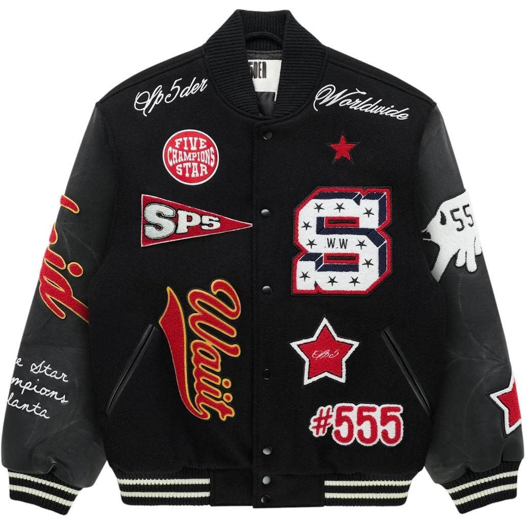 Sp5der District V Varsity Jacket Black