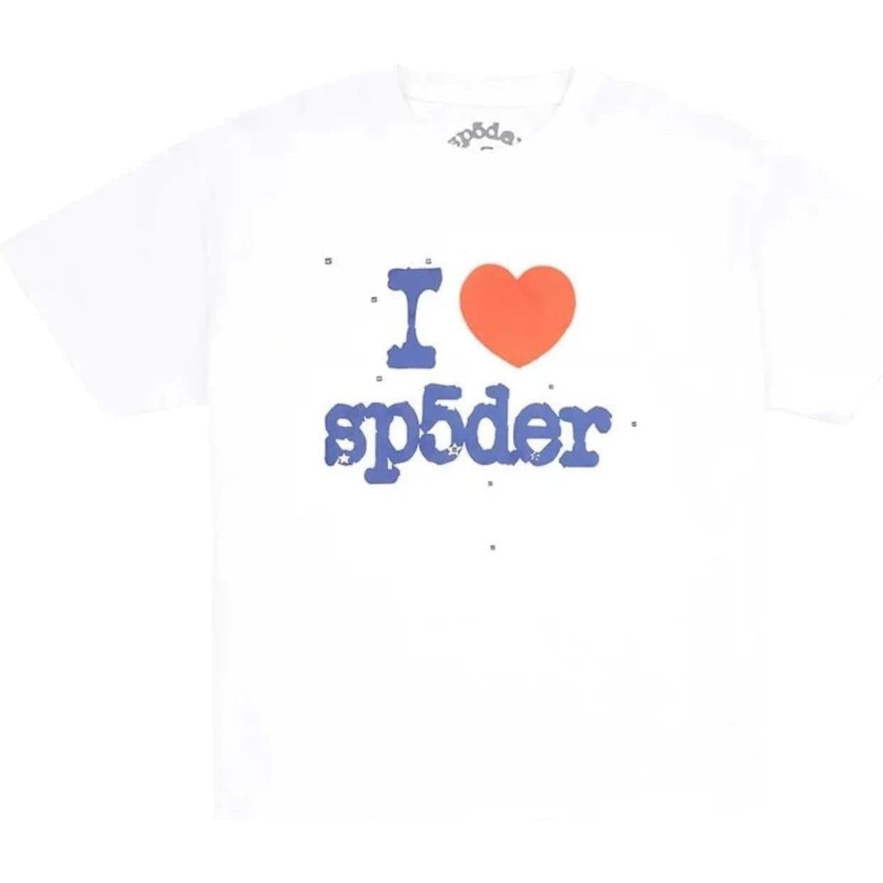 Sp5der I Heart Sp5der Souvenir T-Shirt White Navy