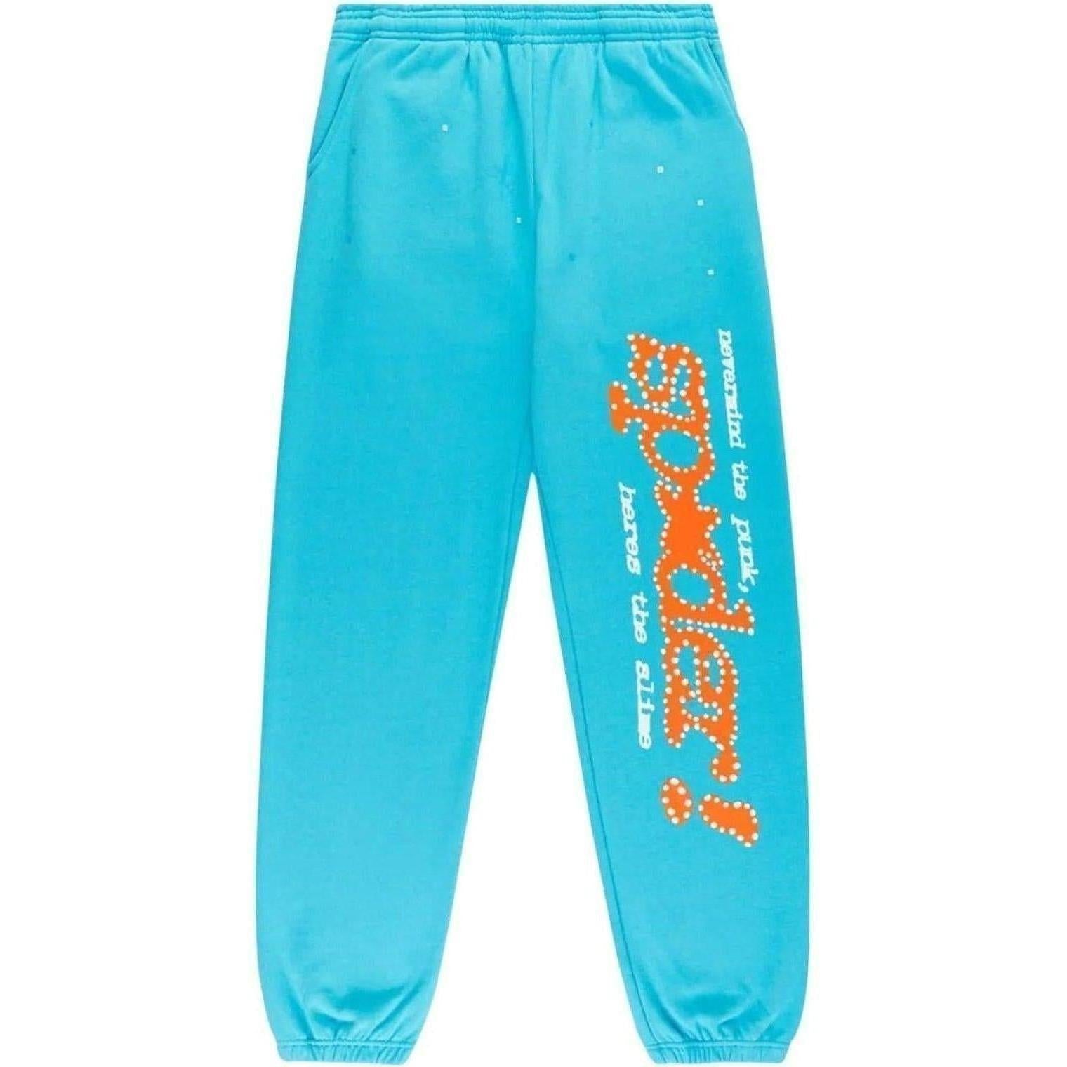 Sp5der Punk V2 Sweatpants Cyan