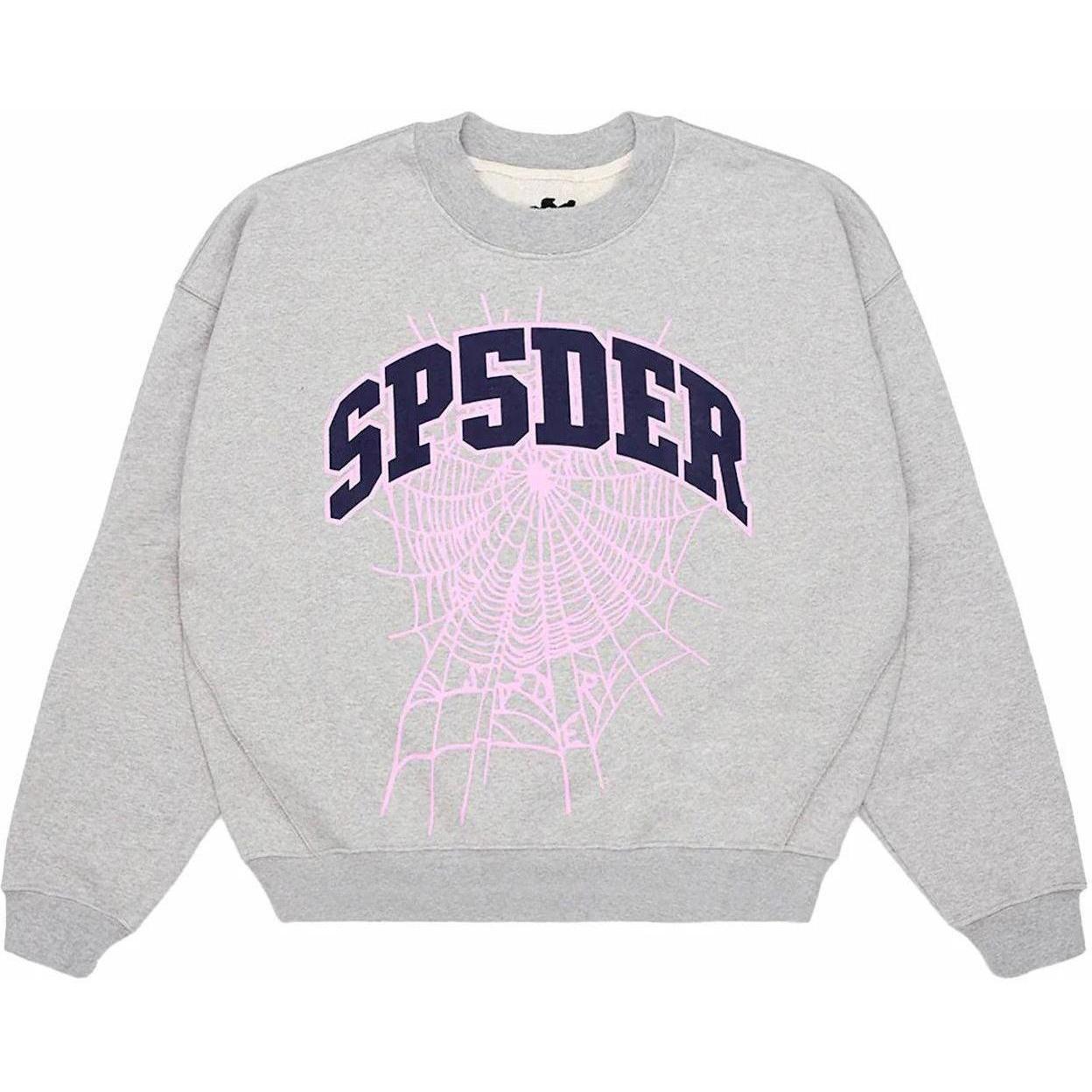 Sp5der Varsity Web Crewneck Heather Grey