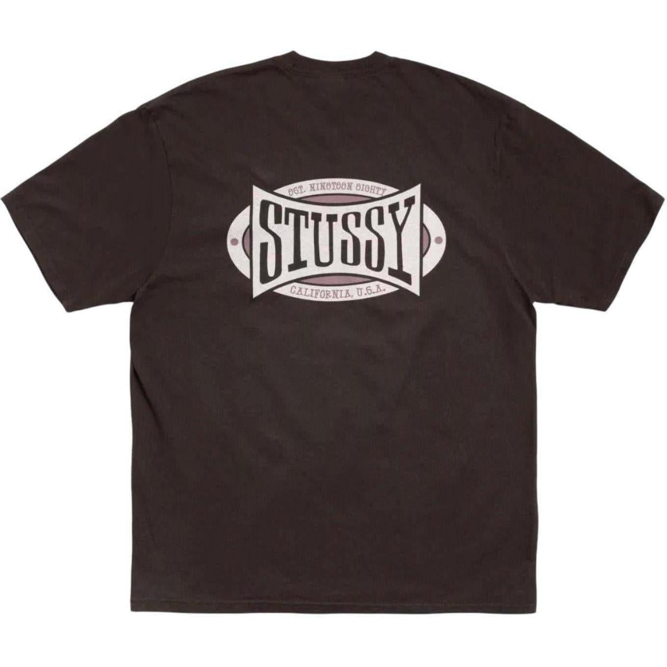 Stussy Champion Oval Pigment Dyed T-Shirt Faded Black