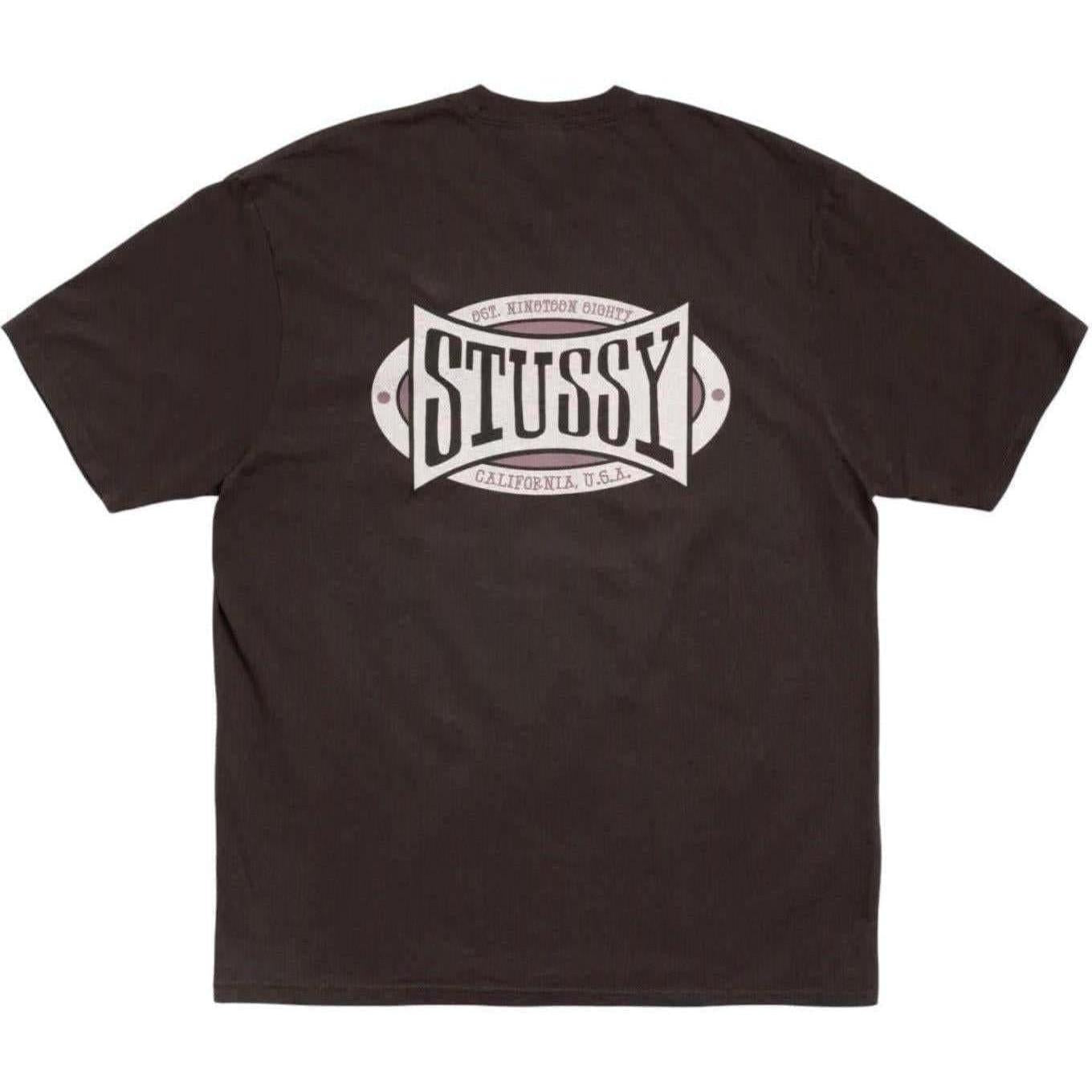 Stussy Champion Oval Pigment Dyed T-Shirt Faded Black