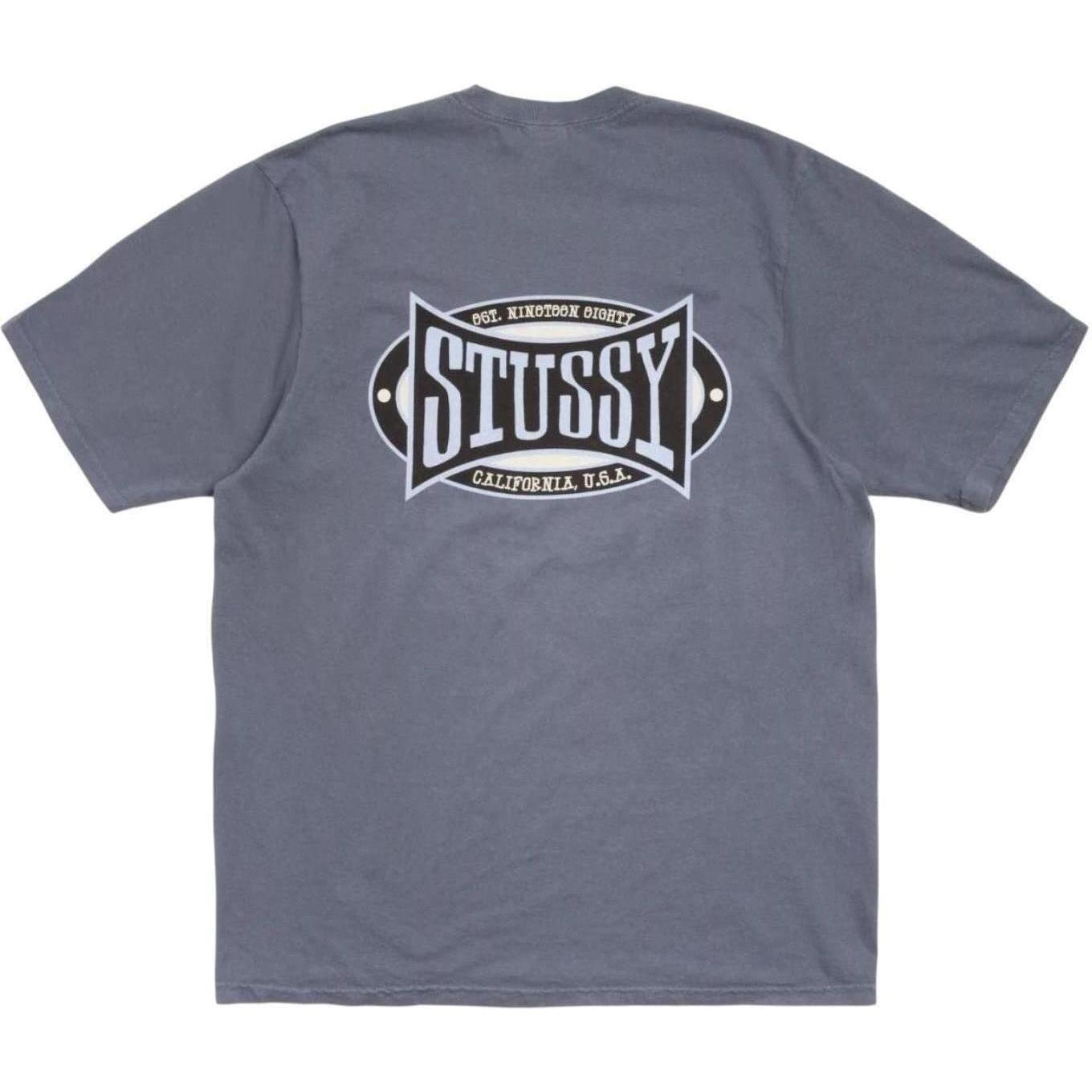 Stussy Champion Oval Pigment Dyed T-Shirt Navy