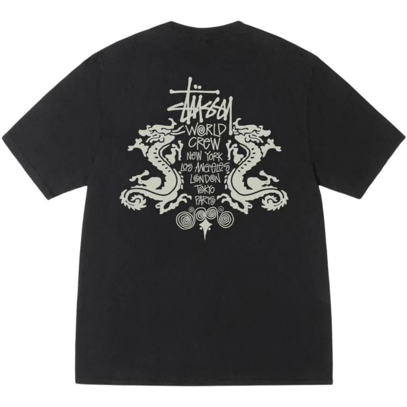 Stussy Double Dragon Pigment Dyed Tee Black