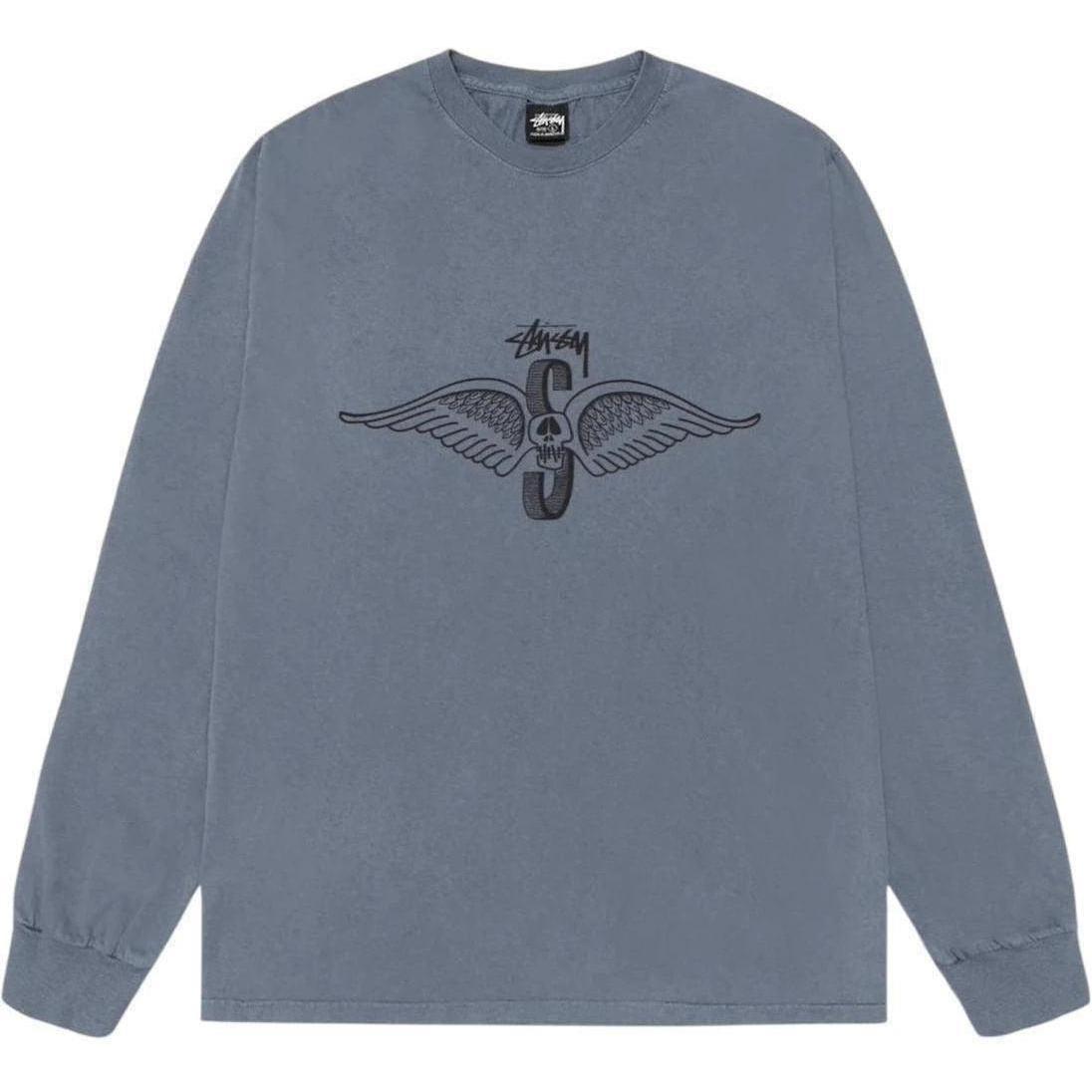 Stussy Skull Wings L/S Pigment Dyed Tee Navy
