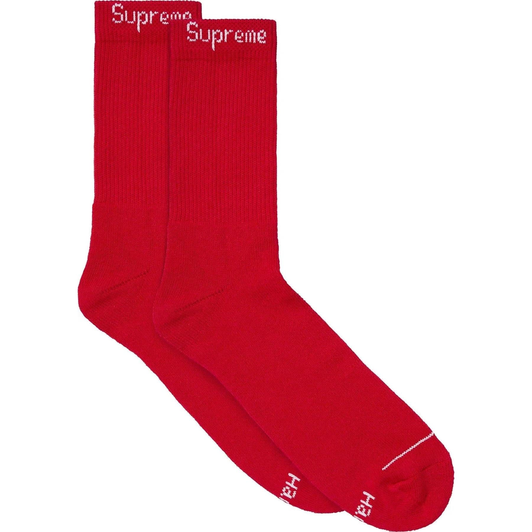 Supreme Hanes Crew Socks Red