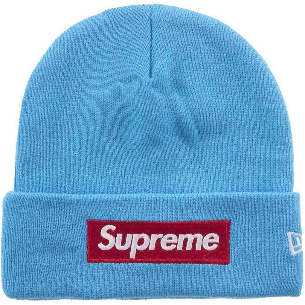 Supreme New Era Box Logo Beanie (FW25) Cyan