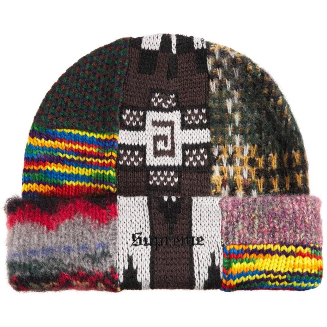Supreme Patchwork Beanie Brown