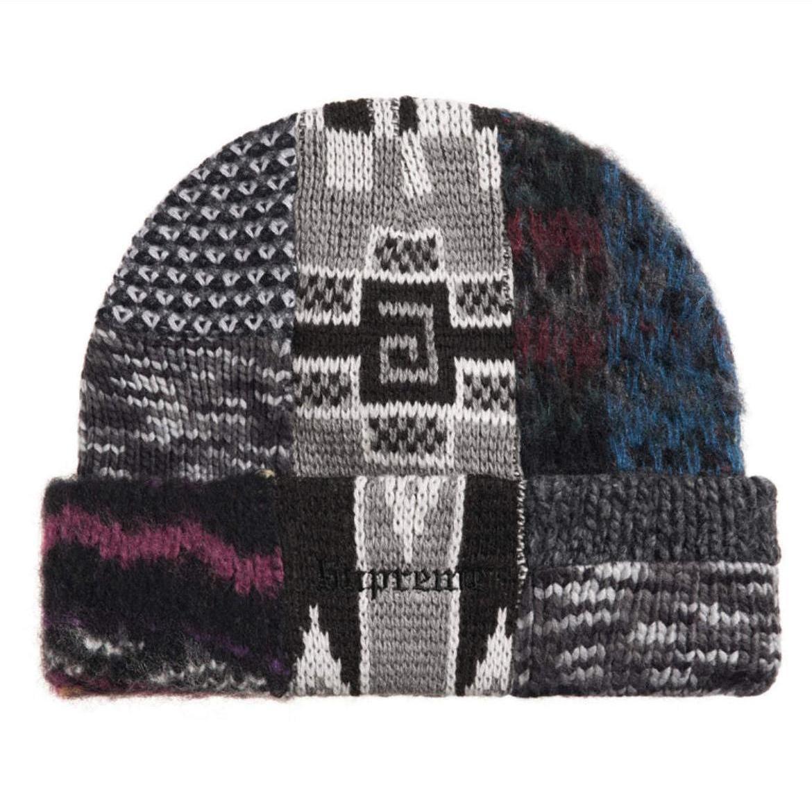 Supreme Patchwork Beanie Grey