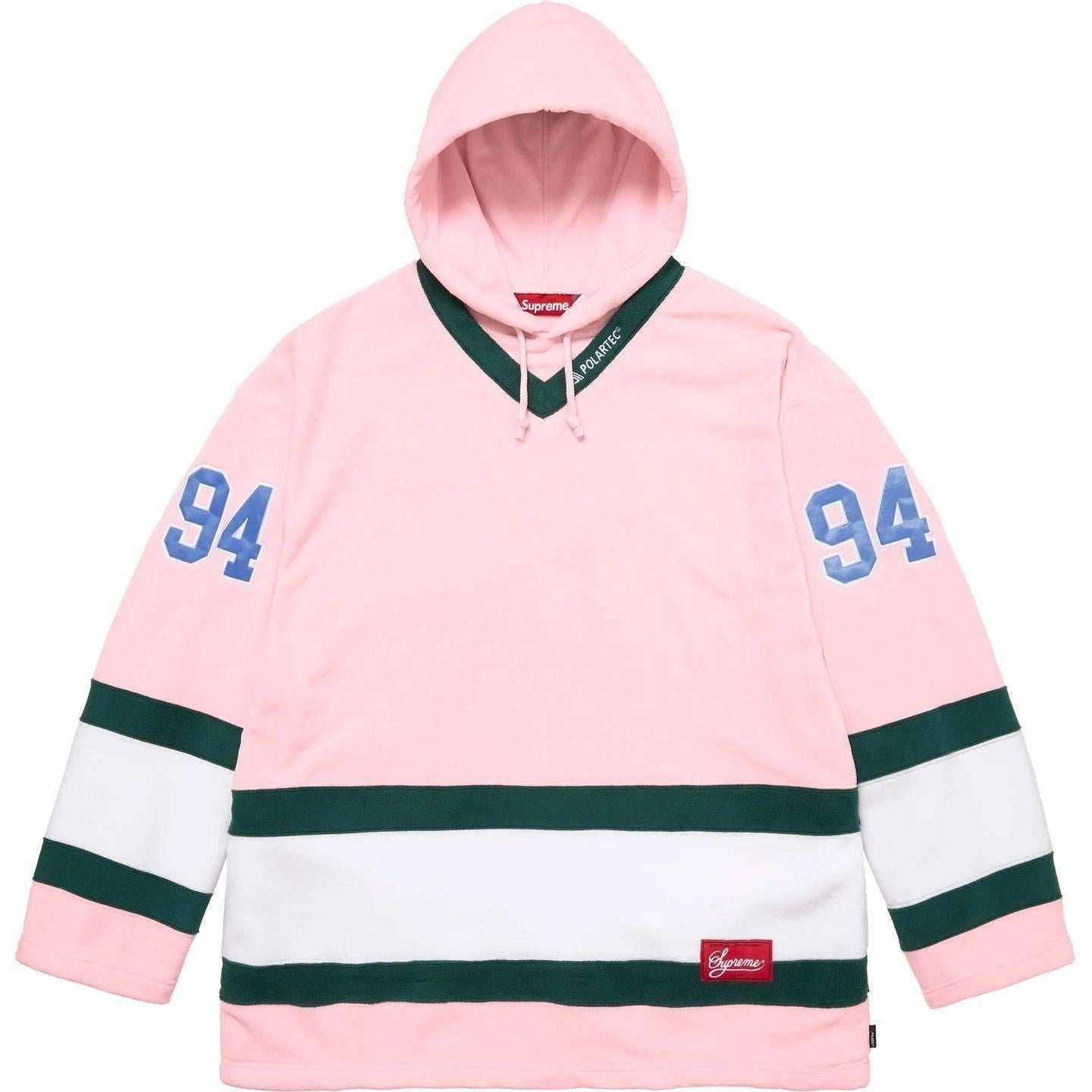Supreme Polartec Hooded Hockey Jersey Pink