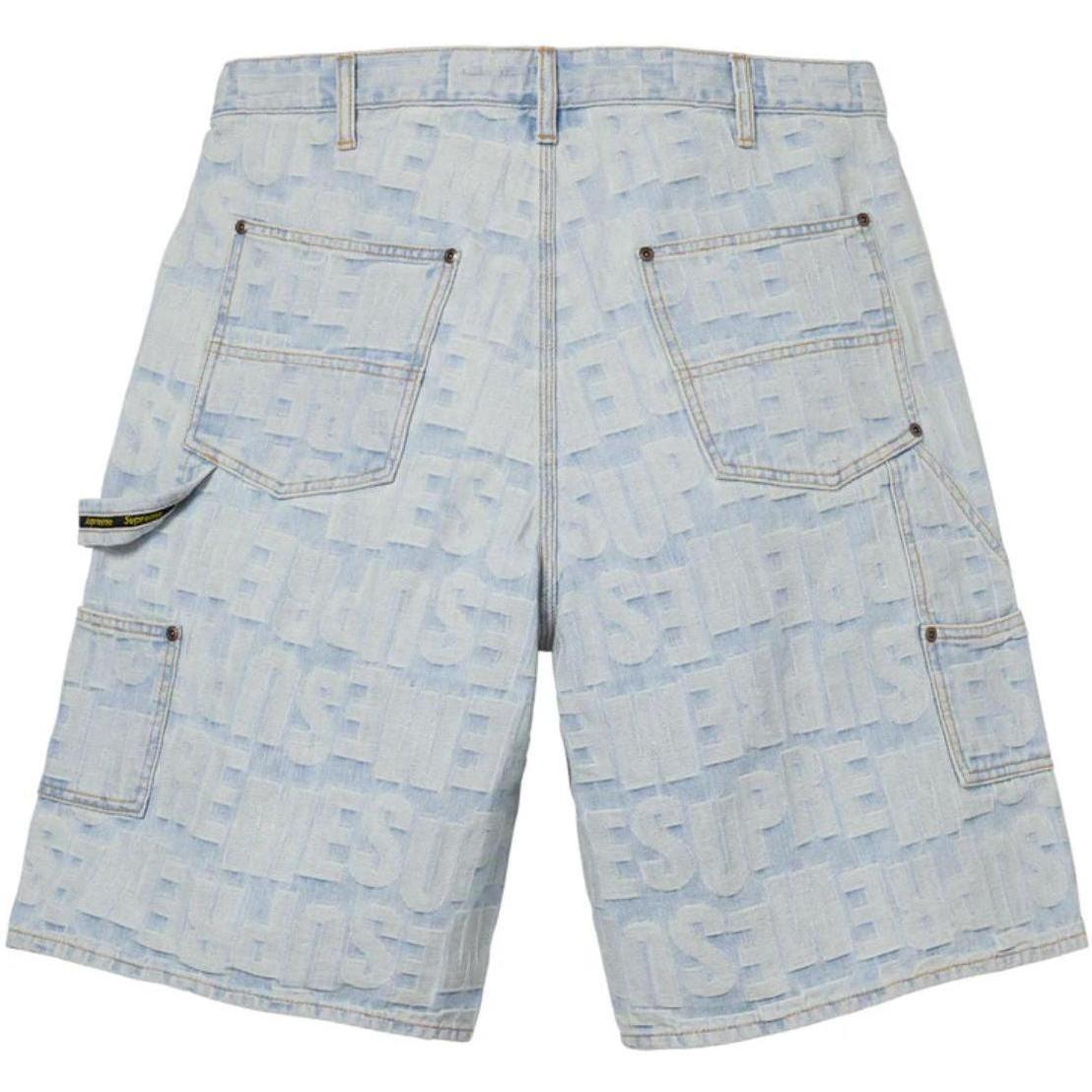 Supreme Repeat Jacquard Double Knee Denim Short Light Washed Indigo