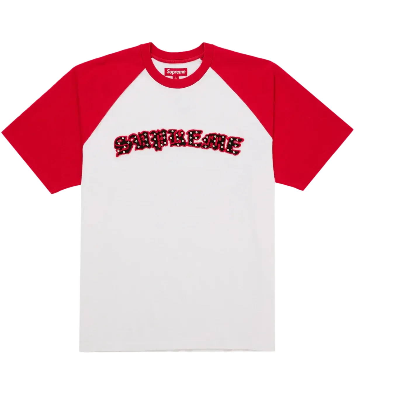 Supreme Rhinestone Raglan S/S Top White