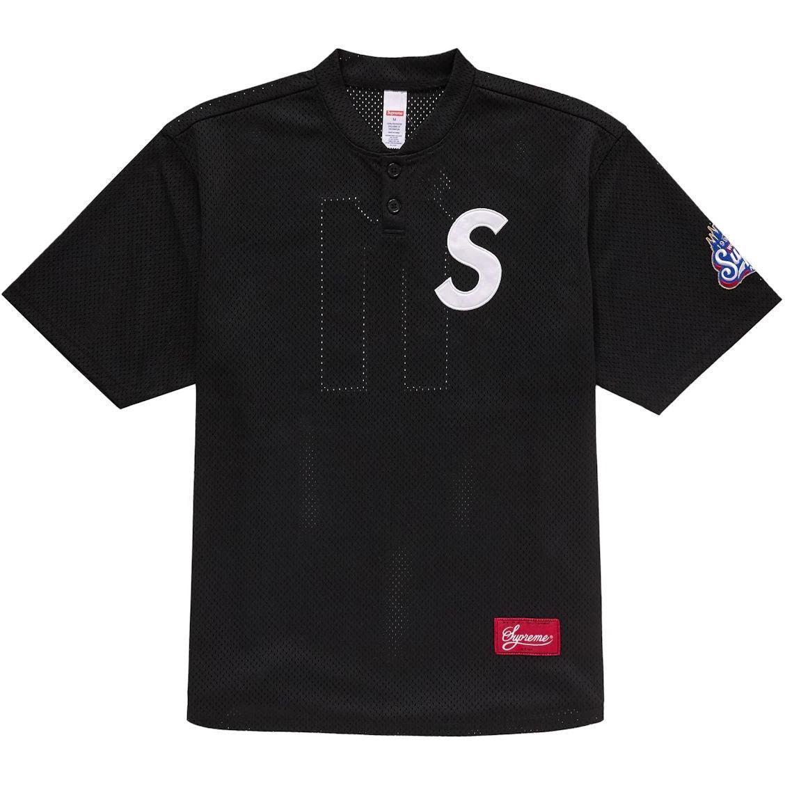 Supreme S Logo Baseball Henley Black